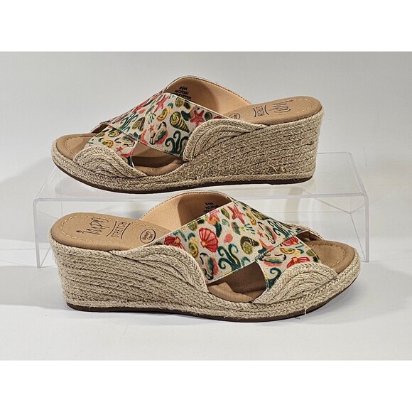 IMPO Women's 8.5 Normi Shell Beach Theme Wedge Slide Sandals Heels NWOB - Picture 6 of 11